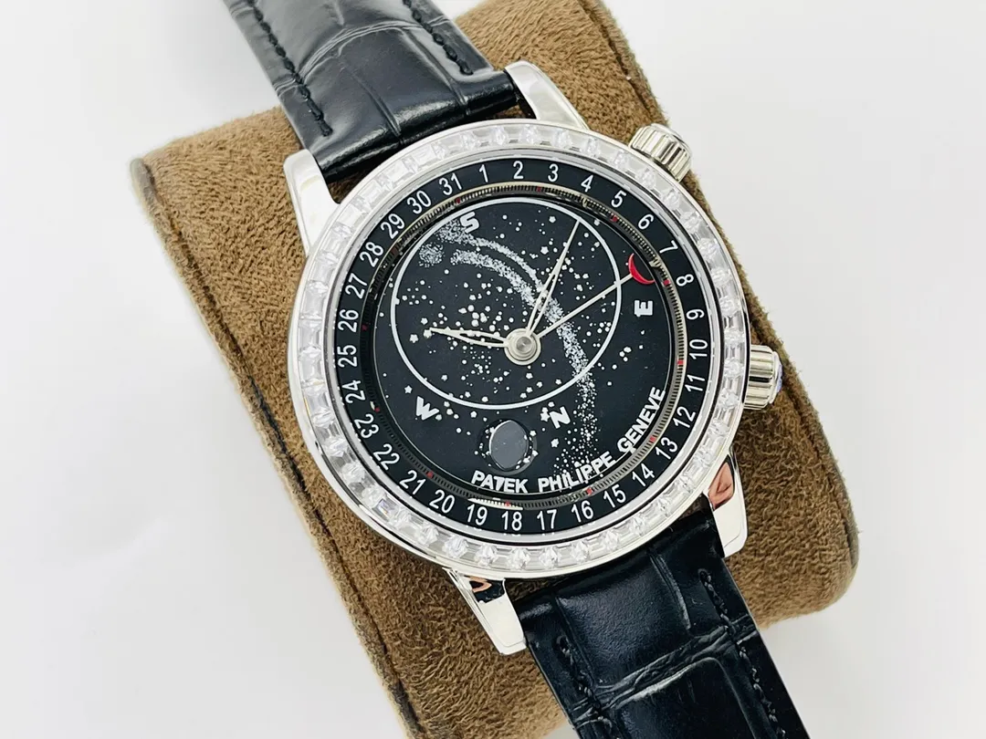 [PFF Factory2021 new masterpiece] V8 upgraded version, the highest version on the market, functions the same as the original Patek Philippe Starry Sky upgraded ultimate version! Upgrade details: 1⃣️PP Baida has achieved the function of automatically transferring with the genuine Gypsophila! 2⃣️The arrangement of the upgraded calendar is in the same order as the original one! 3⃣️Diameter 42mm, thickness 11mm! 4⃣️The biggest highlight: The moon in the Patek Philippe starry sky will change according to the change of the moon in the sky! Move it to the watch according to the full moon and waning moon in the sky (the first month of the lunar month is full and the fifteenth day of the lunar month is full)! PFF Factory's ingenious work is worth owning! Welcome friends from all walks of life to taste it!